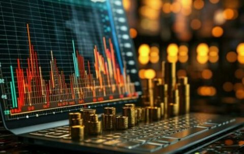 Download Market performance graph Business and financial concept with trading chart Vertical Mobile Wallpaper AI Generated for free